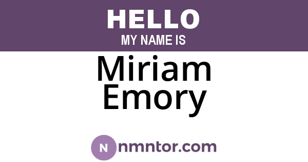 Miriam Emory