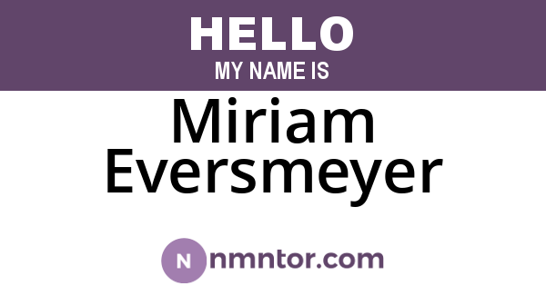 Miriam Eversmeyer