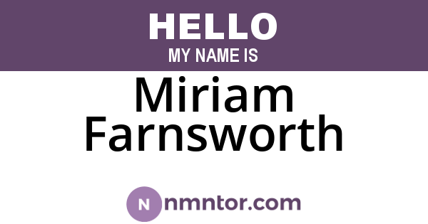 Miriam Farnsworth