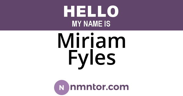 Miriam Fyles
