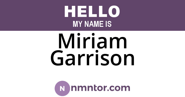 Miriam Garrison