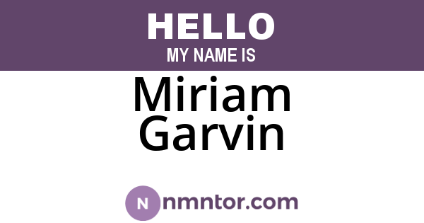 Miriam Garvin