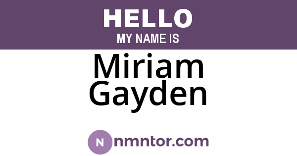 Miriam Gayden