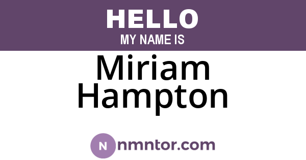 Miriam Hampton