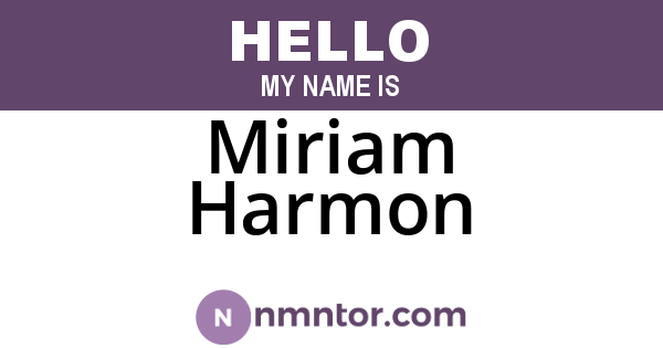 Miriam Harmon