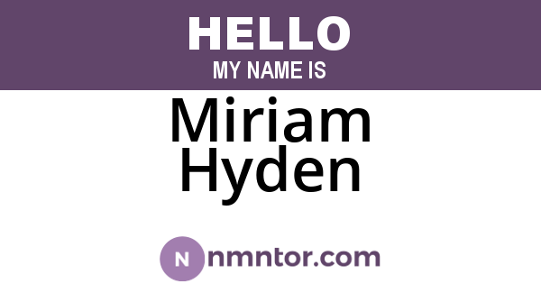 Miriam Hyden
