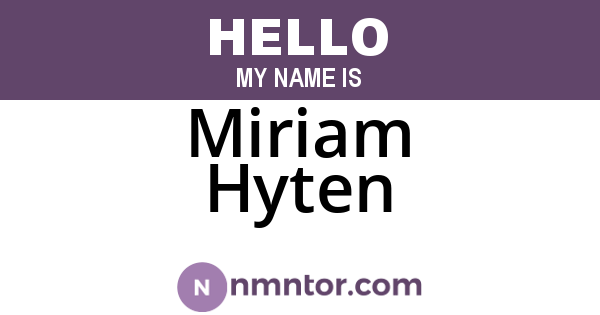 Miriam Hyten