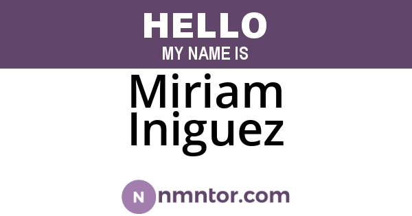 Miriam Iniguez