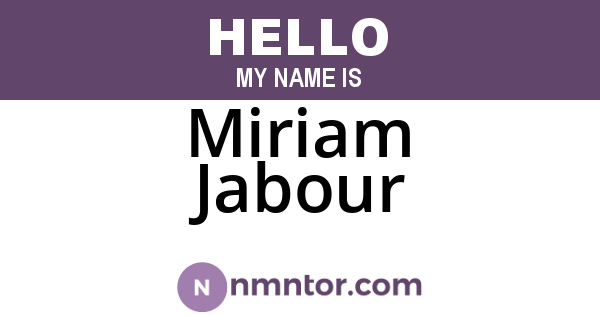 Miriam Jabour