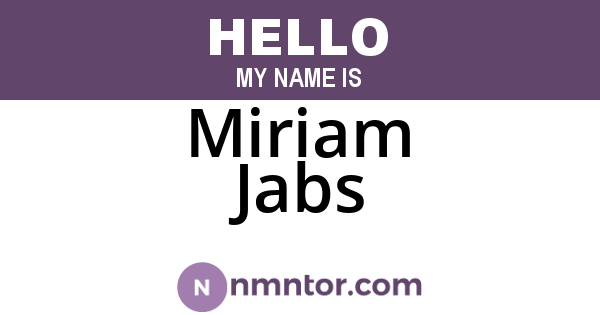 Miriam Jabs