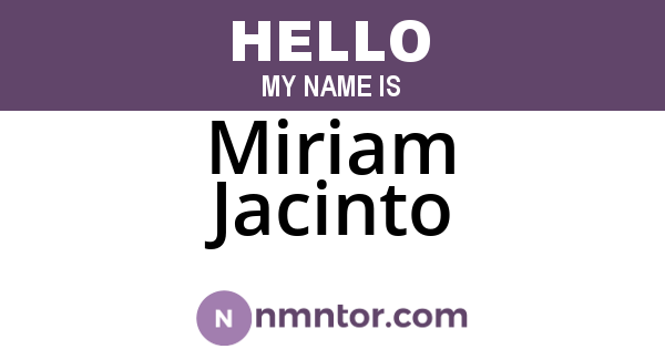 Miriam Jacinto