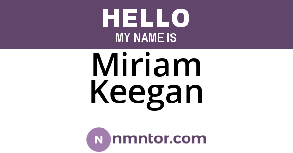 Miriam Keegan