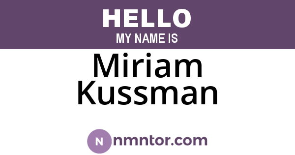 Miriam Kussman