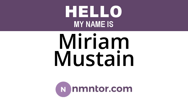 Miriam Mustain