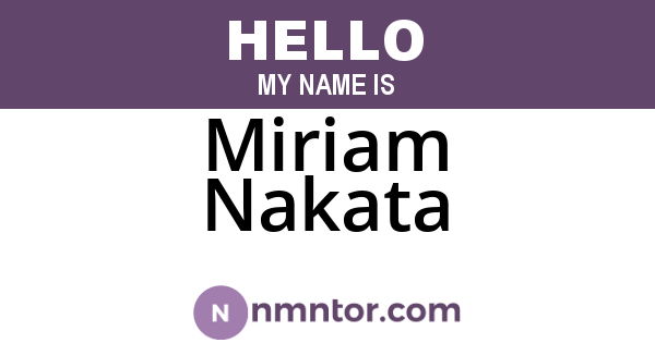 Miriam Nakata