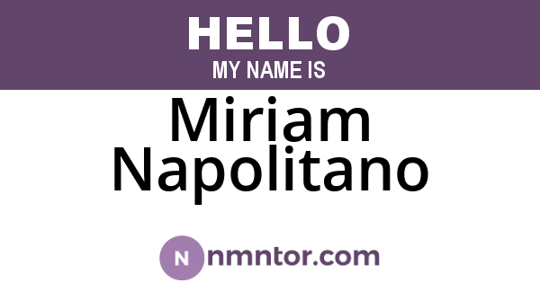 Miriam Napolitano