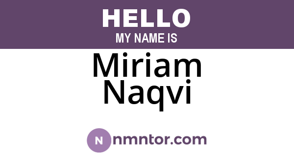 Miriam Naqvi