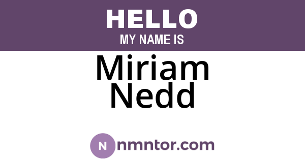 Miriam Nedd