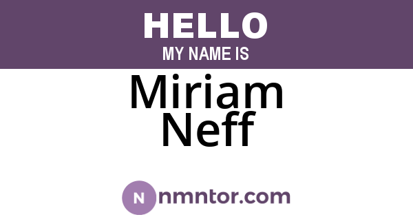 Miriam Neff
