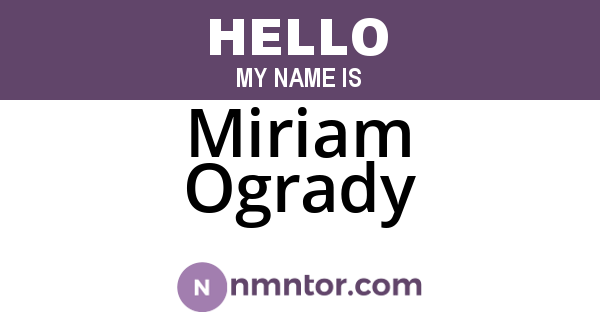 Miriam Ogrady