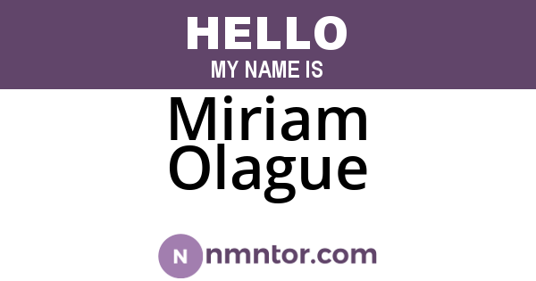 Miriam Olague