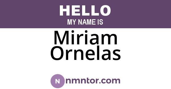 Miriam Ornelas