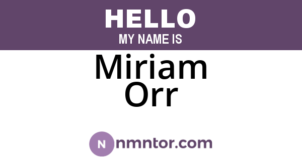 Miriam Orr