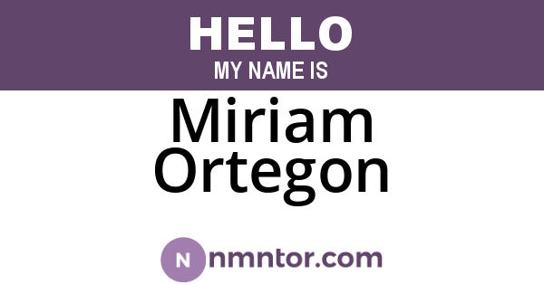Miriam Ortegon