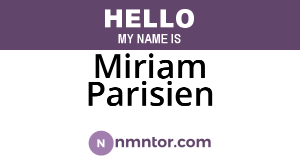 Miriam Parisien