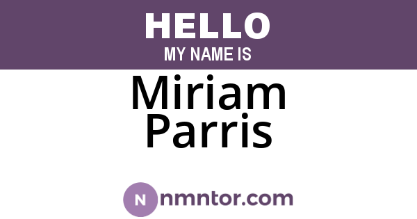 Miriam Parris