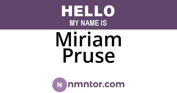 Miriam Pruse