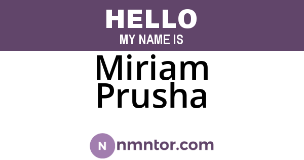 Miriam Prusha