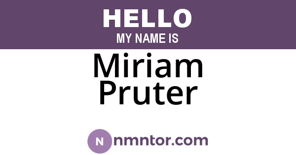 Miriam Pruter
