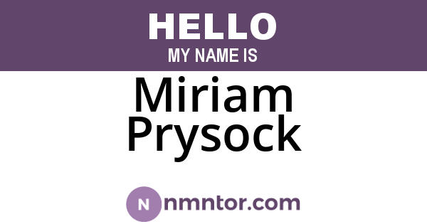 Miriam Prysock