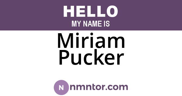 Miriam Pucker