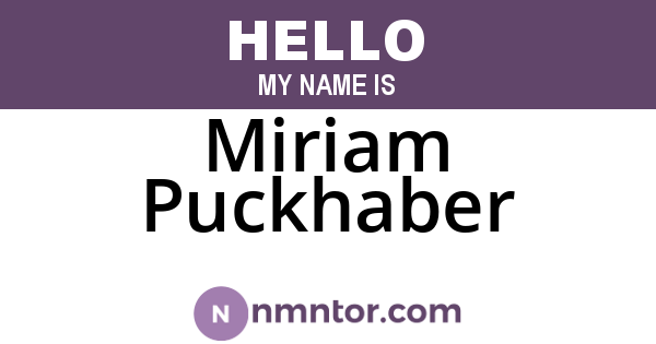 Miriam Puckhaber