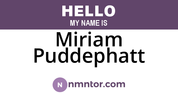 Miriam Puddephatt