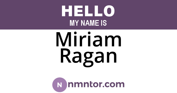 Miriam Ragan