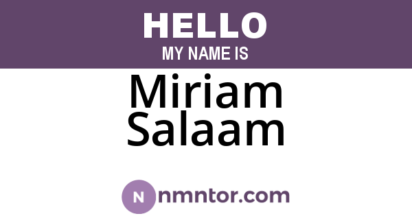Miriam Salaam