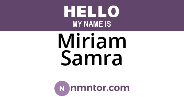 Miriam Samra