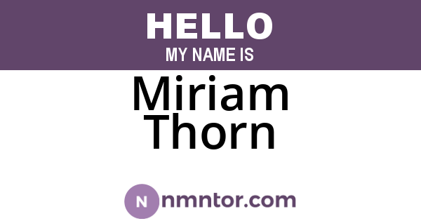 Miriam Thorn