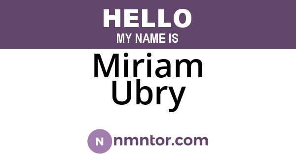 Miriam Ubry