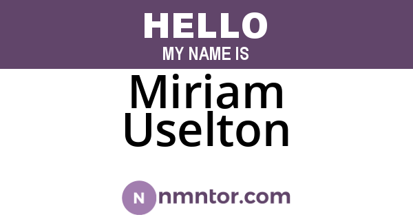 Miriam Uselton