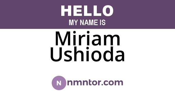 Miriam Ushioda