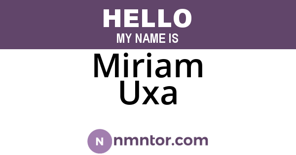 Miriam Uxa