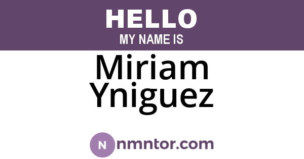 Miriam Yniguez