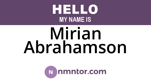 Mirian Abrahamson