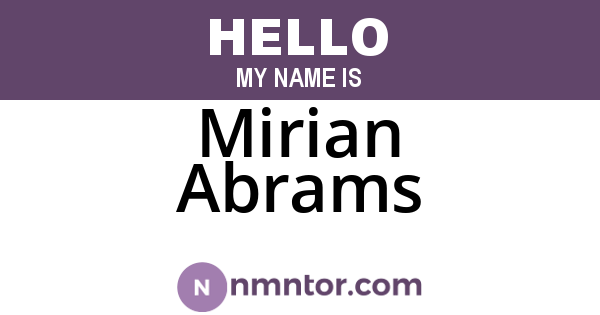 Mirian Abrams