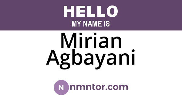 Mirian Agbayani