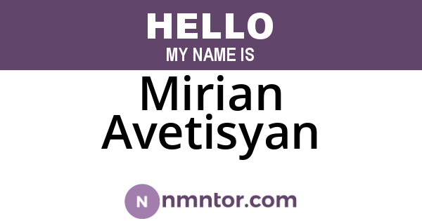 Mirian Avetisyan